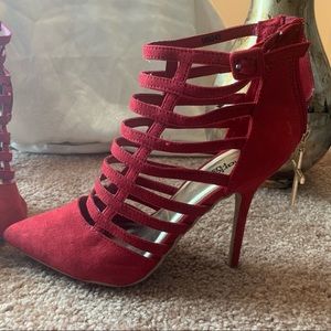 Charlotte Russe red strappy heels